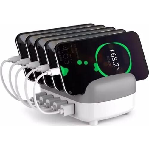 USB şarj aleti 40W Max 5 port USB yerleştirme istasyonu tutucu USB şarj için Tablet telefon ev kamu 5V2.4*5