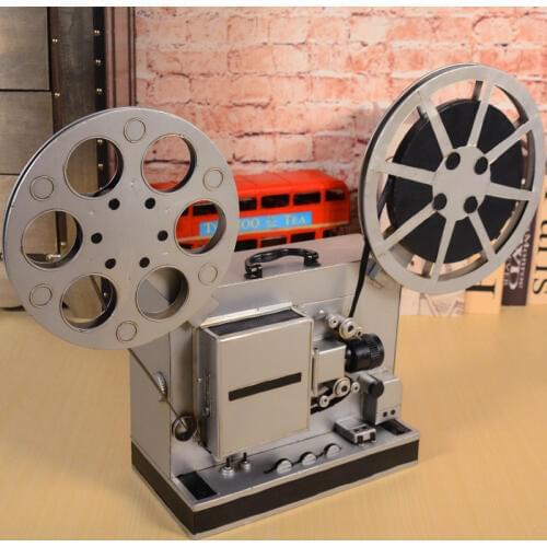 Handmade Vintage Retro Metal Movie Projector Model 50.5*68.5cm Desktop Decoration Pub & Home Ornaments