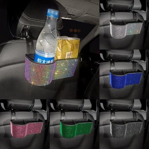 Bling Car Seat Pocket Organizer Auto Gap Filler Car Seat Back Side Storage Box with Cup Holder for Car Interior Accessories