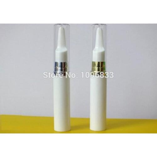 10ML Airless Eye Serum Pen with Massage Head, Cosmetics Serum Essence Lotion Packaging Bottles, 10g White Airless Bottle, 100pcs