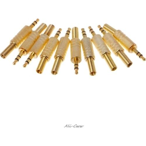 10 pcs / Lot Gold Plated RCA Plug 3.5mm Audio Jack RCA Audio Jack 3.5 Headphone Jack Stereo Dual Headphone Jack