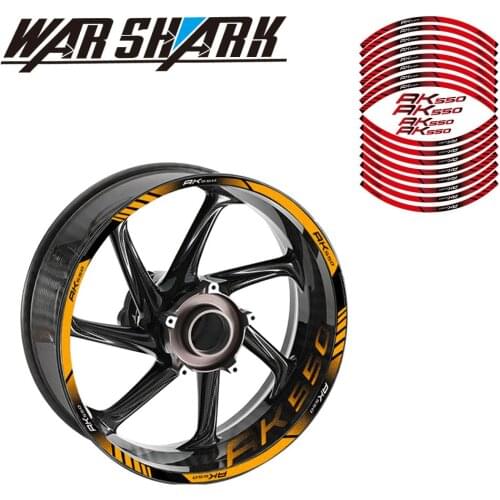 16 Strips Motorcycle Wheel Stickers For KYMCO AK550 AK 550 Thick Edge Outer Rim Sticker Stripe Wheel Decals Red Blue Yellow