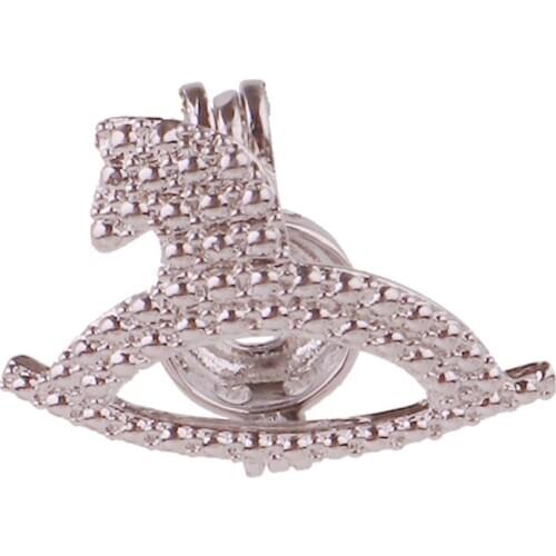 5pcs Silver copper Rocking horse animals can be opened Beads Pearl Cage Pendant Locket Fairytale Party Essential Oil Diffuser