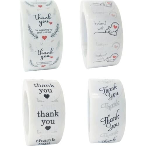 5000pcs/lot white round sealing sticker baked with love for Thanksgiving business gift scrapbook sealing sticker