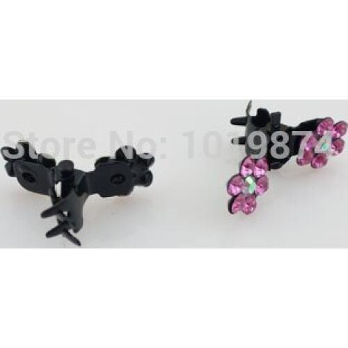 2017 New Arrival Rushed Hair Claws Trendy Plant 6pcs Crystal Flower Mini Hair Claw Clamp Clip Pin Womens Girls Cute Accessories