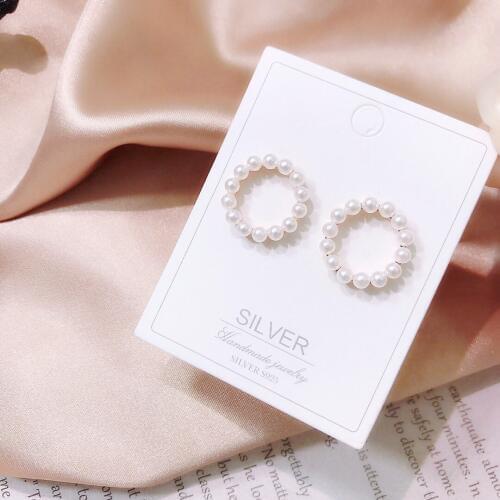 Shine Stud Earrings 925 Sterling Silver Unique Silver Noble Jewelry Fashion Freshwater Pearl Round Party Gifts For Women