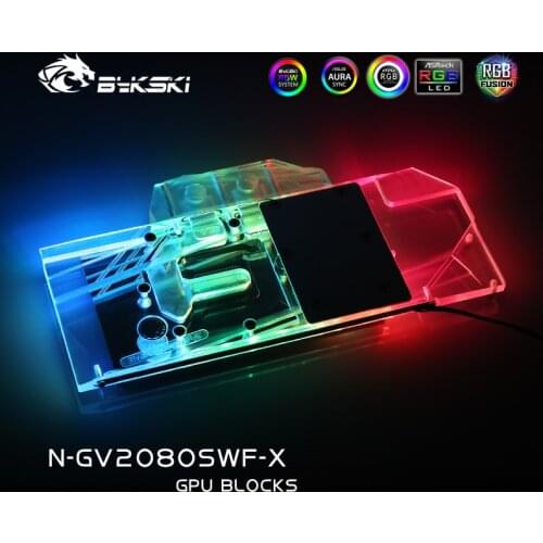 Bykski N-GV2080SWF-X GPU Water Cooling Block For Gigabyte RTX2080 Super Windforce OC 8G / RTX2070 Super Gaming OC 8G
