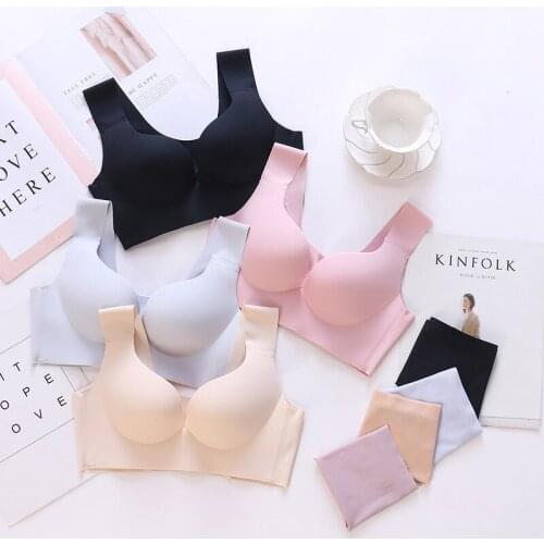 One-piece Vest style Sleep Underwear Women Seamless Baby cotton Bra Comfortable Sleep Underwear Full Cup Female Sports underwear