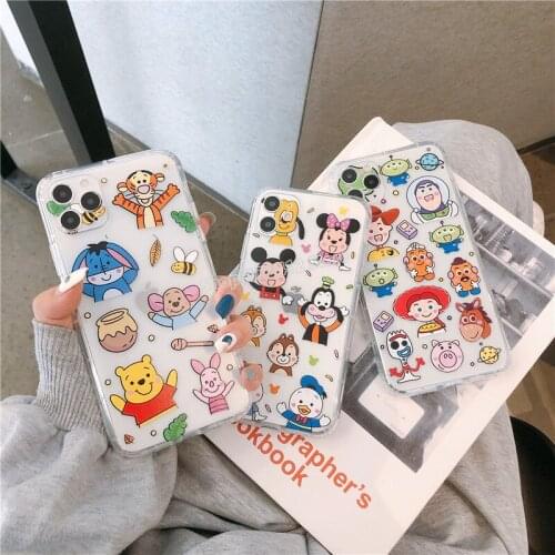 Mickey Minnie Mobile Phone Case for IPhone12 Disney Series Shell Soft All-inclusive Transparent Cute Cartoon Protective Cover