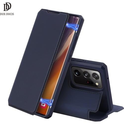 Top PU+TPU For Samsung Galaxy Note20 Ultra DUX DUCIS Skin X Series Leather Wallet Case Flip Case Magnetic Closure Super Fashion