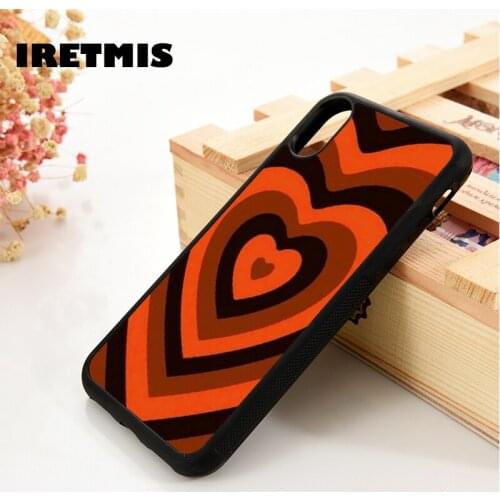 Iretmis 5 5S SE 6 6S Silicone Rubber Phone Case Cover for iPhone 7 8 Plus X Xs 11 12 MINI Pro Max XR Orange Spooky Sweet Heart