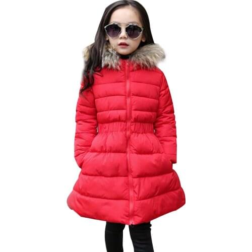Spring Jacket Girl Solid A-Line Coat For Girls Warm Fur Collar Kids Outerwear Girl Autumn Casual Clothes For Girls 6 8 10 12 14