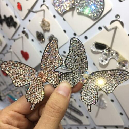5pcs/bag New Fashion Hairpin Headdress Rhinestone Butterfly Flannel Hot Drilling Headband Accessories