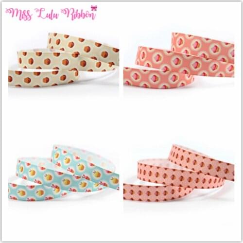 6mm-75mm cupcake printed grosgrain ribbon candy ribbon and bows 22mm diy handmade hair accessories gift wrap 50 yards 25mm 38mm