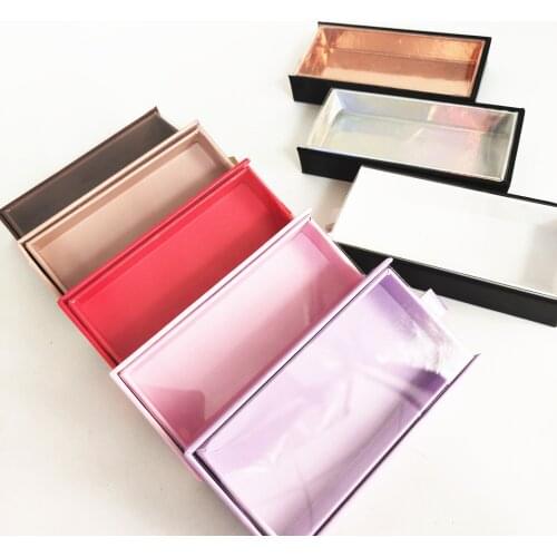 New colorful print logo Square Drawer Case Empty box Mink False Eyelash Packaging Logo Glitter Paper magnetic Box makeup
