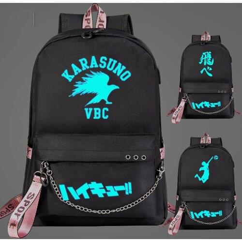 New Luminous Volleyball Juvenile Prints Boys Girls Kids School bag Women USB Chain Backpack Canvas Men Bagpack Bookbag