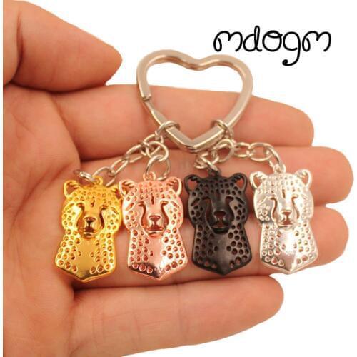 2021 New Cheetah Animal Gold Silver Plated Metal Pendant Keychain For Bag Car Women Men Girls Boys Love Jewelry Christmas
