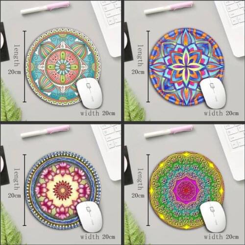 XGZ New Round Mouse Pad Rubber Non-slip Washable Durable Portable Desktop Computer Pc Mousepad DIY Game Gaming Player Mat