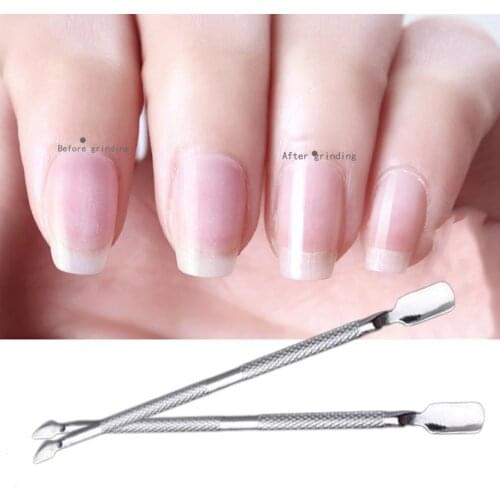 New Stainless Steel Cuticle Nail Pusher Spoon Remover Manicure Pedicure 1pcs Portable Metal Nail Trimmer Manicure Silver
