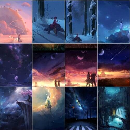 Starry Sky Scenery Diy 5D Diamond Paintings Landscape Full Square and Round Embroidery Mosaic Cross Stitch for Special Gifts