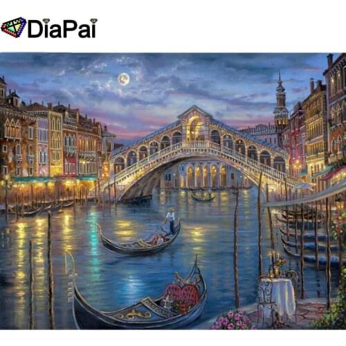 DIAPAI Full diamond Painting "Bridge scenery" Resin Drill Embroidery 5D Diy Diamond Painting Handmade Cross Stitch gift A25332