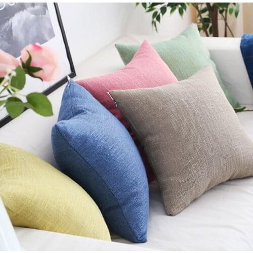 Plain Kussenhoes Effen Thuis Decoratieve Vintage Roze Ivoor Blauw Groen Kussensloop Voor Thuis Slaapbank 45X45cm 50X50Cm 60x60cm