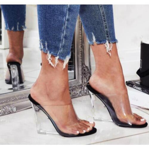 Clear Heel Women Sandals High Heels Fashion Wedge Sandals Women Summer Shoes Casual Sexy Party Transparent Shoes