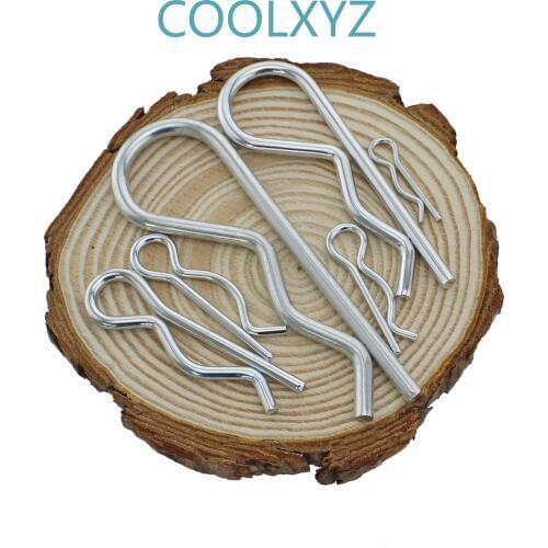 White zinc B-type cotter pin wave pin R-shaped clamp pin hairpin pin m1.2-m3.5 25PCS