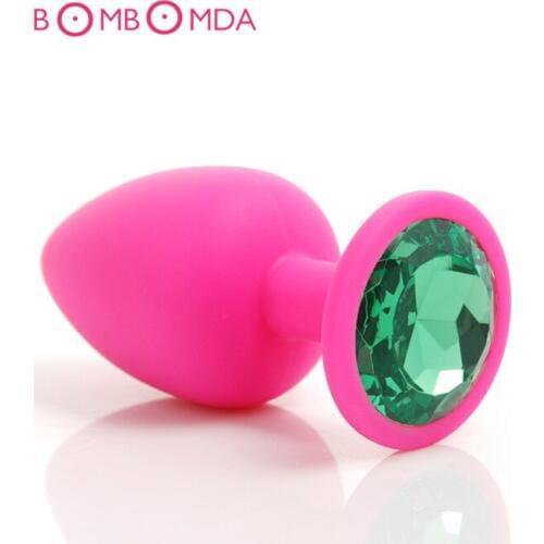 Hot Silicone Anal Toys Butt Plug with Anal Plug Butt Plug Suppository Gem Stimulation Butt Plug Sex Toys Products For Adults O2
