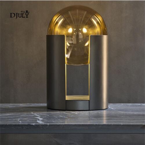 Nordic Postmodern Glass Ball Table Lamps Living Room Study Office Luxury Villa Bedroom Lamps Home Deco Luster LED Table Lights