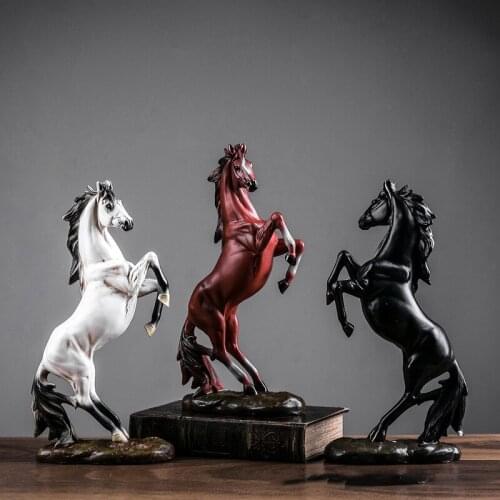 Resin Horse Statue Art Animal Figurines Office Home Decoration Accessories Horse Sculpture home decoration accessories