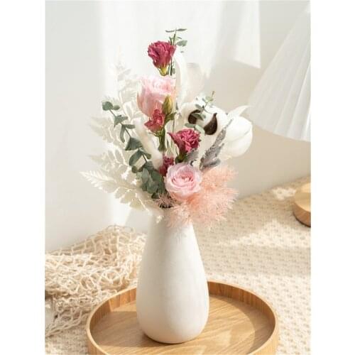 Forever Eternal Rose Bouquet Preserved Flower Dried Artificial Plant, Gift To Girlfriend Room Home Birthday Decoration Woman