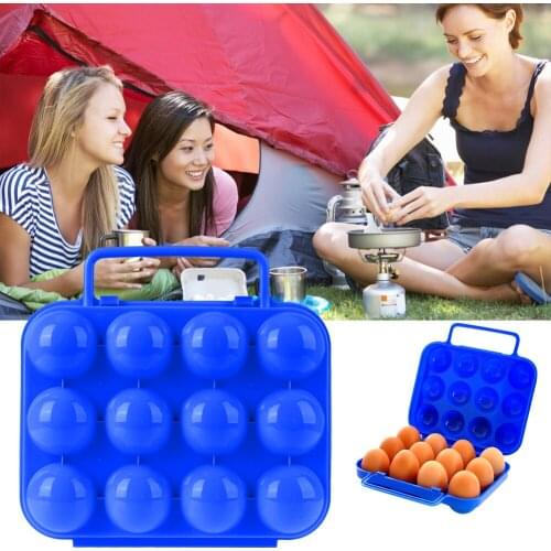 12 Grid Egg Storage Box Portable Plastic Egg Tray Holder Container for Outdoor Camping Picnic Eggs Case Kitchen Organizer