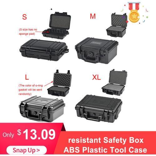 ABS Plastic Sealed Tool Box Safety Case Equipment Toolbox Suitcase Impact Resistant Tool Case Shockproof Outdoor Tool box