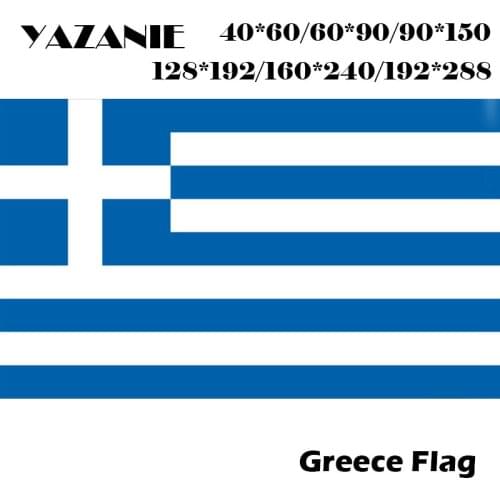 YAZANIE 60*90cm/90*150cm/120*180cm/160*240cm Greece Flag Large Print Double Sided Custom Design Logo Flag Company Sports Banners