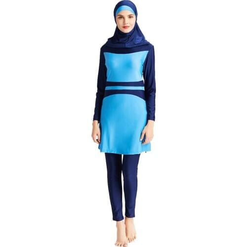 Women Long Sleeve Muslim Swimwear Arab Swimsuit Sun-protective Islamic Burkinis Without Hijiab Ramadan Swimming Suit