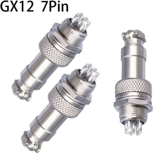 1pcs GX12 7 Pin Male & Female 12mm Wire Panel Connector Aviation Plug L93 GX12 Circular Connector Socket Plug Free Shipping
