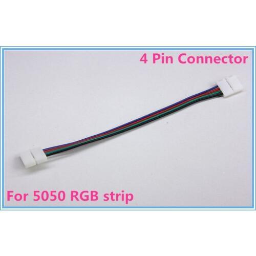 10 pcs15cm 4 pins Connector Wire Cable For Led Strip 5050 5630 5730 RGB Color 10mm PCB led de 12V conectores