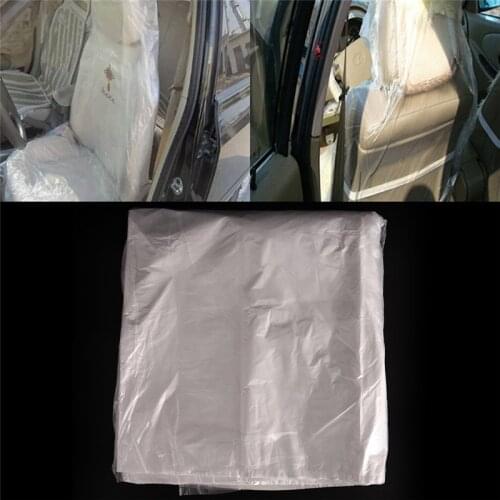 10PCS Universal Car Disposable PE Plastic Soft Seat Vehicle Cover Waterproof Car Repair Beauty Disposable Cover For BMW Honda