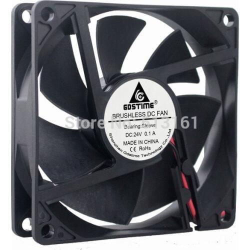 100 PCS Gdstime DC 24V 2Pin 80mm 8cm 80x80x20mm Computer Case Cooling Fan