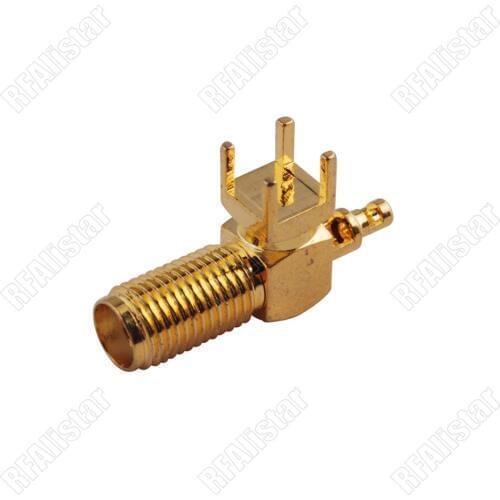 100 Pieces SMA Female Thru Hole Jack Right Angle PCB Mount Straight For 1.13mm Cable