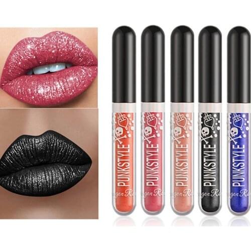 12Pcs Liquid Lipstick Silky Texture Non-Caked Metallic Color 12 Colors Glitter Glossy Liquid Lipstick Kit Waterproof Makeup Tool