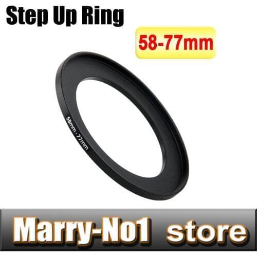 2pcs Black Step Up Filter Ring Lens Ring 58mm to 77mm 58mm -77mm 58-77mm