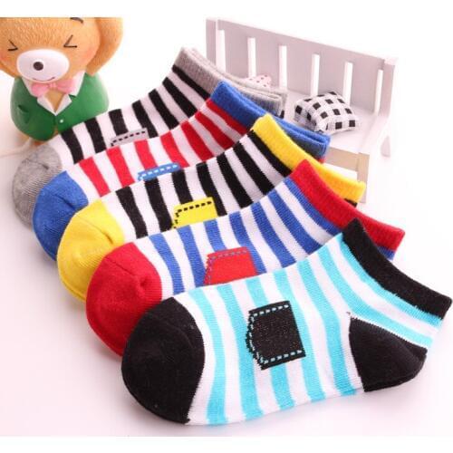 5 pairs / lot children summer new Cotton high quality cartoon childrens socks 12-18 year boys girls socks for boat soks