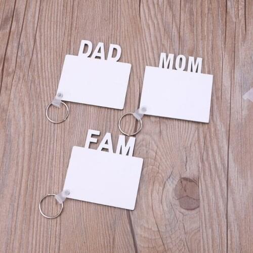 5Pcs Blank Mom Dad Family MDF Keychains Sublimation Heat Transfer Photo Wooden DIY Keychains Keyrings Kit A02 21 Dropshipping