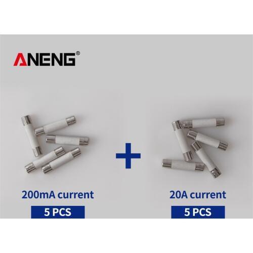 6X30MM 5PCS 200Ma + 5PCS 20A Ceramic Fuse For Multimeter Instrument