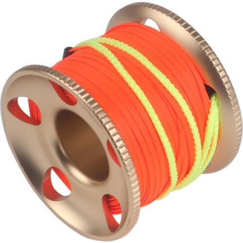 MINIFOCUS Scuba Diving Aluminum Finger Spool Reel 30m/100ft Red Line Safety Dive Marker, Dive Float Flag