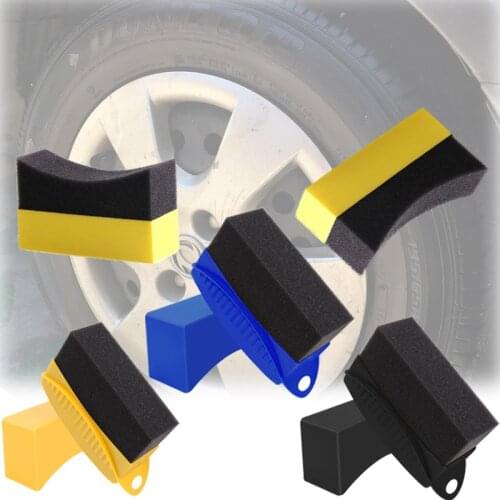 Car Wheel Polishing Cleaning Sponge Tire Brush Washing Tool with Cover Auto Wheel Waxing Detail Brushes Accessories
