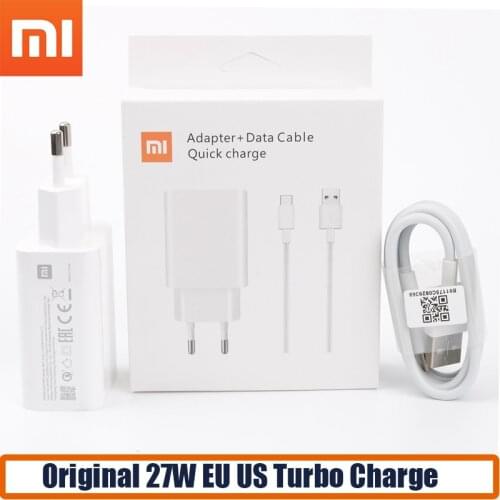 Xiaomi Fast charger 27W Original EU QC 4.0 turbo quick charge adapter usb type c cable for mi 9 9t pro k20 pro mi note 10 lite