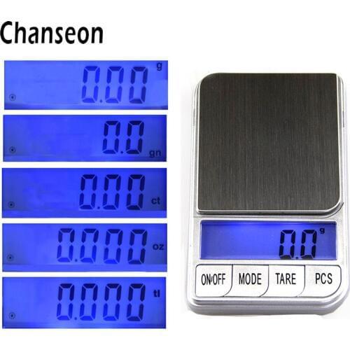 Chanseon 500g x 0.01g Pocket Precision Digital Scale for Gold Sterling Silver Jewelry Scale 0.01 Electronic Weighing LCD Scales